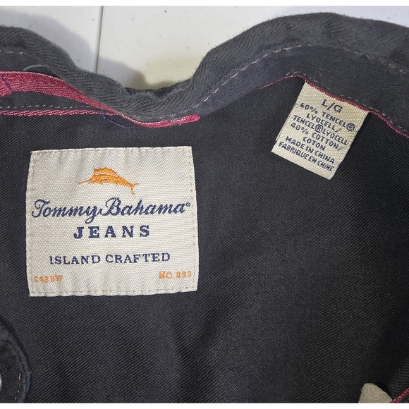 TOMMY BAHAMA Jeans Men's Large Black Long Sleeve Shirt -1305 - Picture 4 of 6